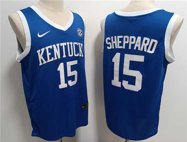 Men%27s Kentucky Wildcats #15 Reed Sheppard Blue Stitched Jersey->milwaukee bucks->NBA Jersey